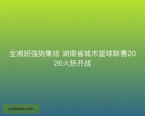 全湘班强势集结 湖南省城市篮球联赛2026火热开战