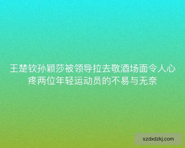 王楚钦孙颖莎被领导拉去敬酒场面令人心疼两位年轻运动员的不易与无奈