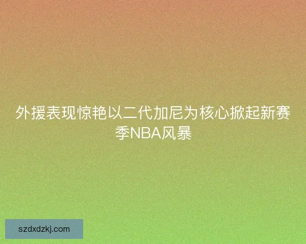 外援表现惊艳以二代加尼为核心掀起新赛季NBA风暴 外援表现惊艳以二代加尼为核心掀起新赛季NBA风暴