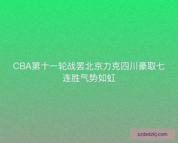 CBA第十一轮战罢北京力克四川豪取七连胜气势如虹 CBA第十一轮战罢北京力克四川豪取七连胜气势如虹