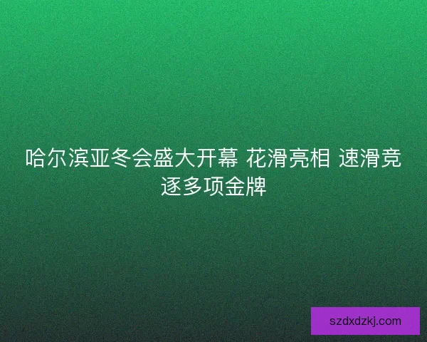 哈尔滨亚冬会盛大开幕 花滑亮相 速滑竞逐多项金牌